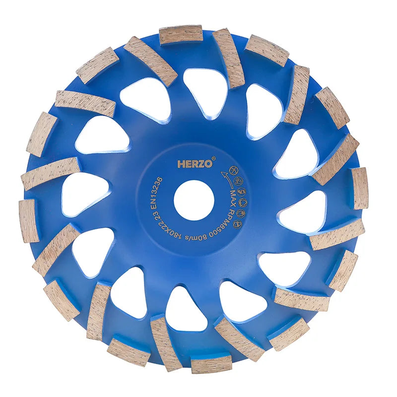 HERZO 180mm Diamond Grinding Wheels HSO9.OE Model Customized Size Metal Bonding Agent for Angle Grinder Deburring Accessories