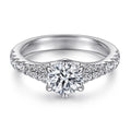 Classic Micro Setting Round Cut Prong Setting Non Fading Real Silver Engagement Wedding Rings