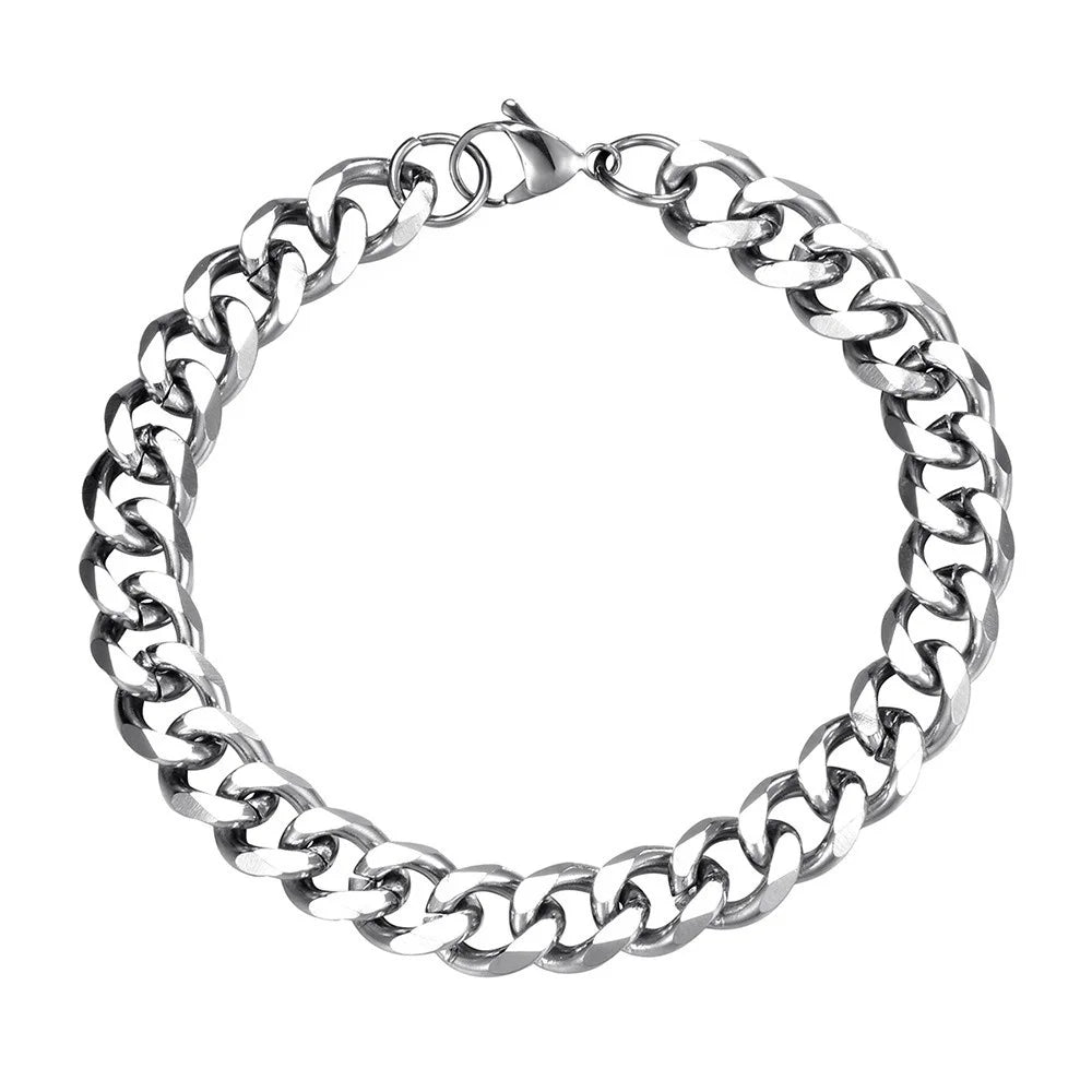 Men's Stainless Steel Chain Bracelets Simple Classic New Personality Design Factory Wholesale Fashion Charm Bracelets