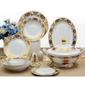 98pcs Royal GOLD Design Customized  Bone China Dinner Sets Dinnerware Set Luxury for Wedding Party Home Hotel Restaurant