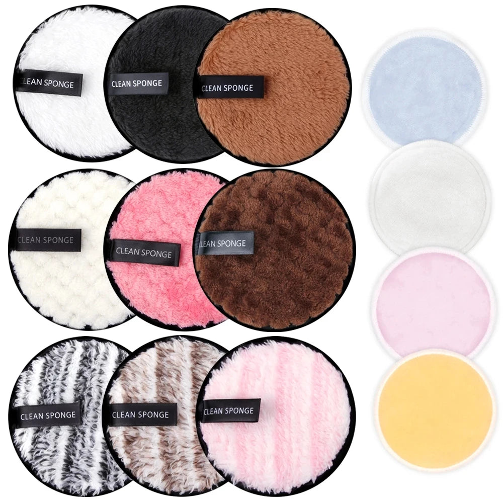 New Reusable Fiber Customized Organic Ecofriendly Weashable Makeup Remover Pad Facial 100% Cotton Cleansing Pad