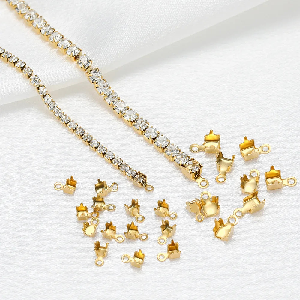 High Quality Stainless Steel End Chain Crimp Clasp for Handmade Jewelry Making