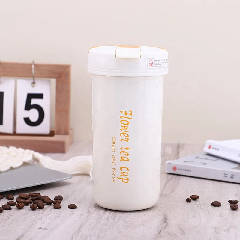 New Wholesale Vacuum 430ml Stainless Steel White Blank Sublimation Tumbler Straight Cups With Straws