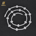 Hip Hop Jewelry 18K Gold Plated Tennis Chain Fine Jewelry for Women Four Leaf Clover Shiny CZ Diamond Tennis Chain Necklace