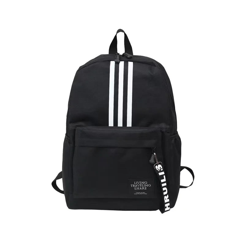 Custom Prinary Wholesale Teenage Trending Vintage Shoulder School Bag Black
