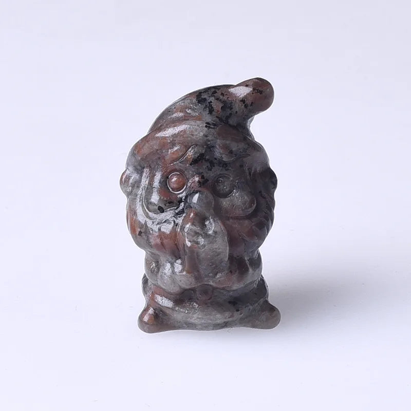 DIY Wholesale Natural Crystal Carving Volcanic Stone Santa Statues for Decoration