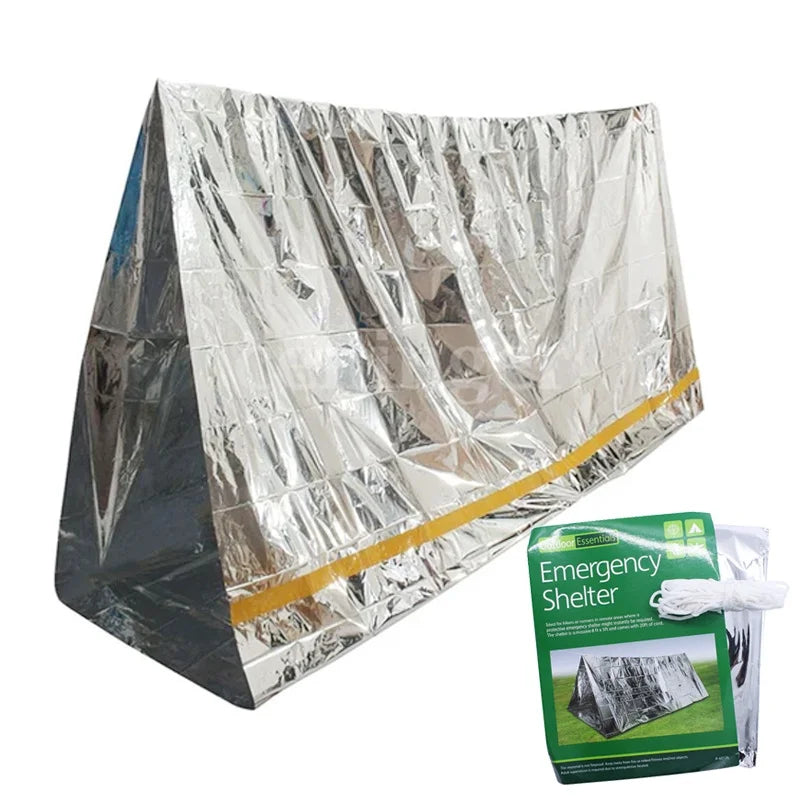 Lightweight 60\"x96\" Nylon Cord Emergency Survival Shelter Tent Compact Outdoor Backpacking & Camping Gear