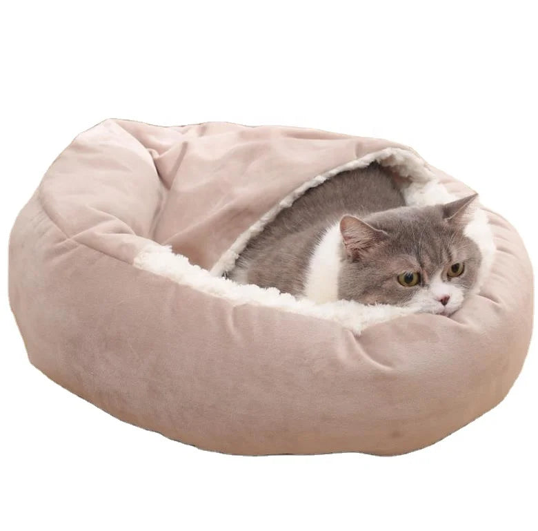 Wholesale Designer Machine Washable Bed Soft Rectangle PP Cotton Luxury Non Slip Large Calming Indoor Cats Pet Dogs Beds