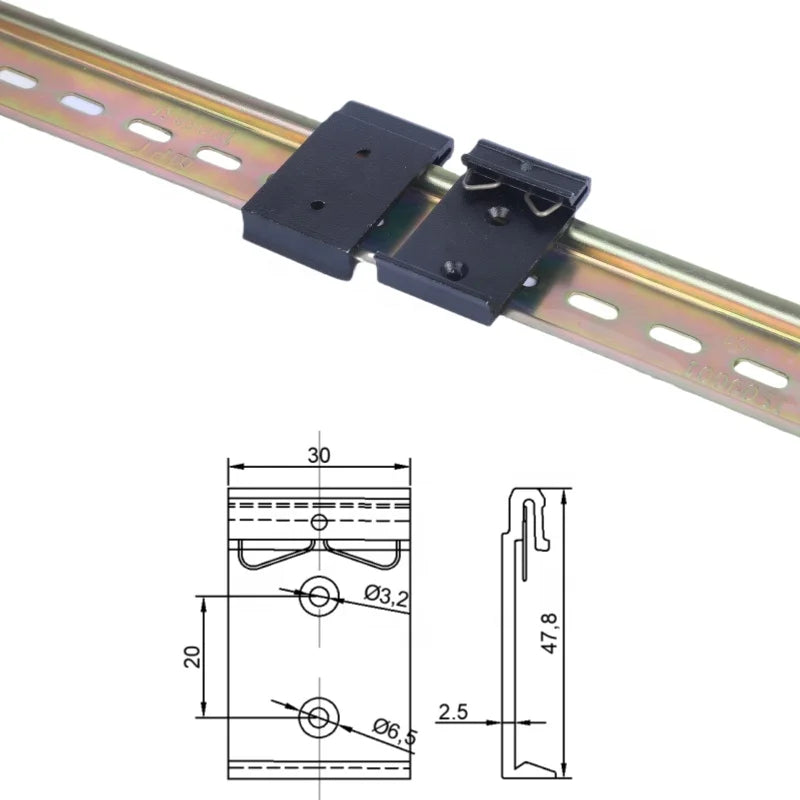 30 Aluminum Non-Standard Electrical Guide Rail Installation Bracket with Snap Hook Power Supply Switch Bracket
