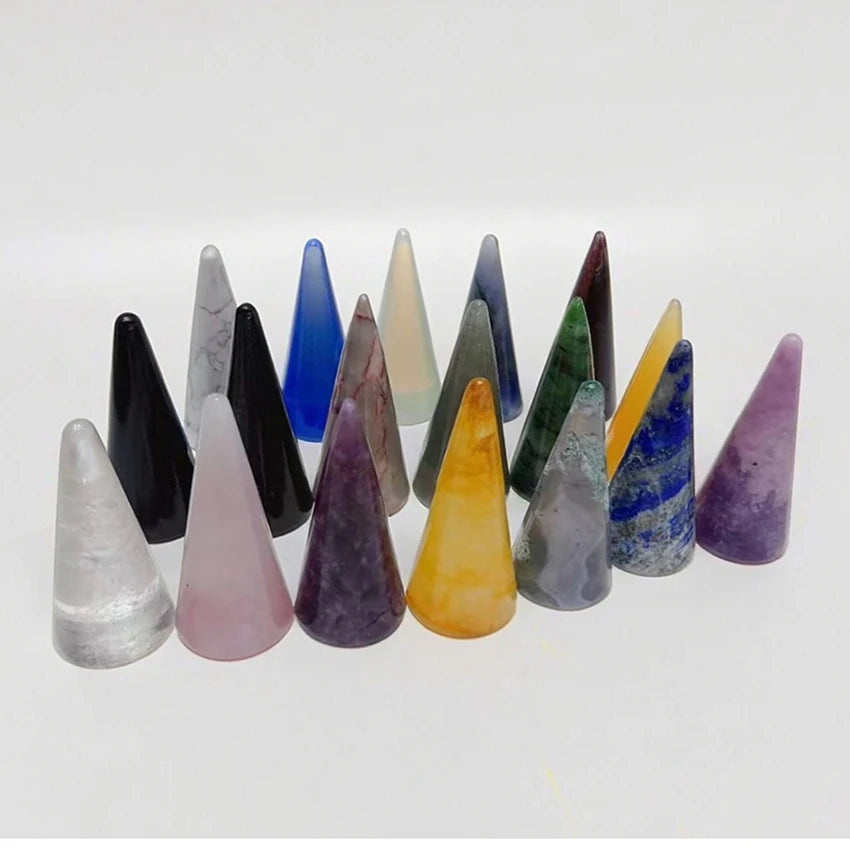 Hand Carved 6cm Natural Mixed Gemstone Crystal Eco-Friendly Luxury Ring Display Stand Home Decoration Gift