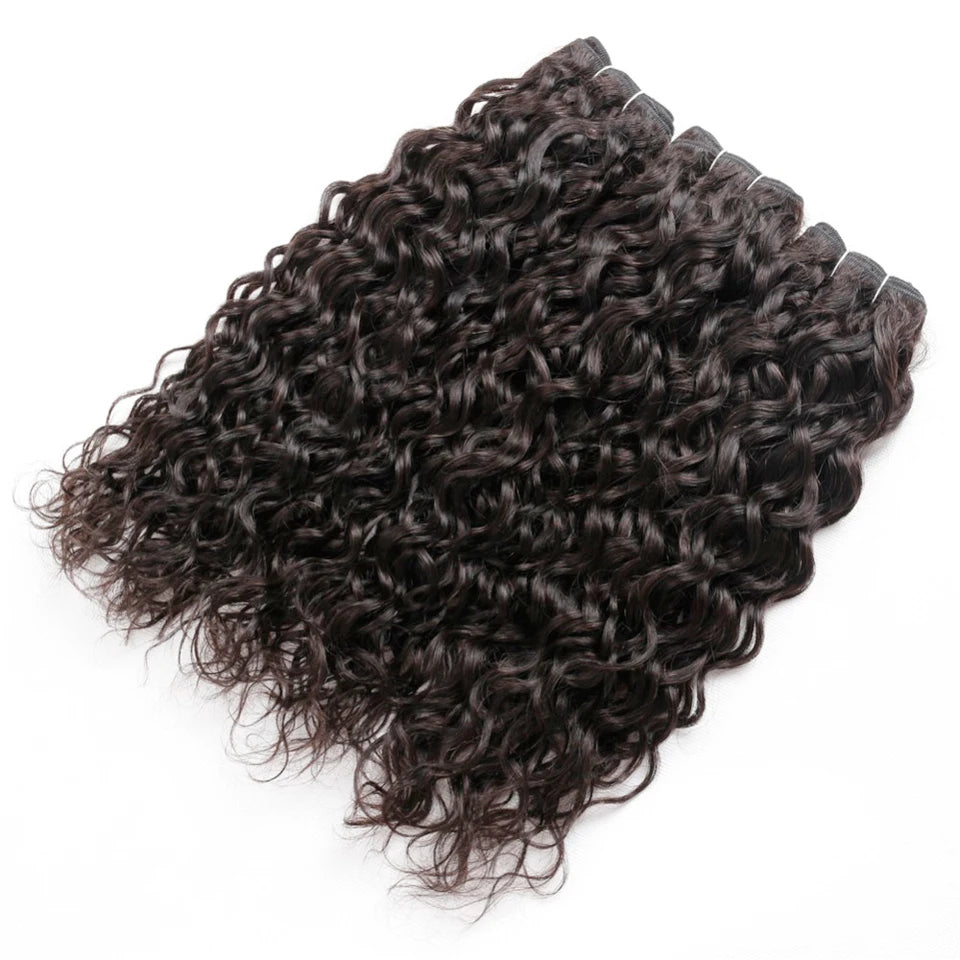 Water Wave Virgin Human Hair Bundles 28 30 Inch 4 Bundles Deal Raw Indian Hair Wet and Wavy Bundles Curly Remy Hair Extension
