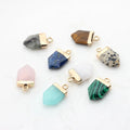 Natural Stone Agate DIY Jewelry Accessories Semi-precious Stone Geometric Pendant Natural Stone Edging Pendant