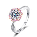 Exquisite Deluxe Cherry Blossom 925 Sterling Silver D Color 1Carat Moissanite Ring for Women With GRA Certified