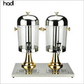 HADI Factory Direct Double Golden Table Top Juice Dispenser Home Use Stainless Steel Drink & Soda Fountain Dispenser