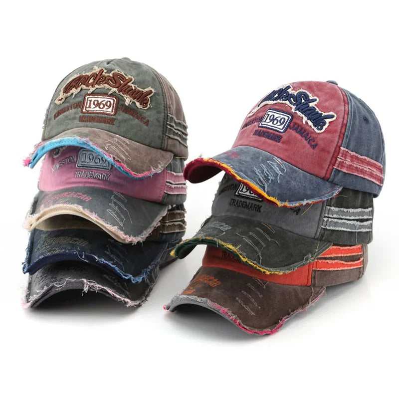 Custom Washed Dad Hat Distressed Letter Embroidery Old Men Cotton Baseball Cap Outdoor Hat