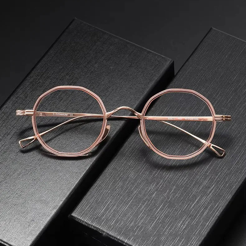 Osciare 80871 High-End Vintage Eyeglasses Polygon Optical Frame Titanium Eyewear Wholesale Glasses Frames