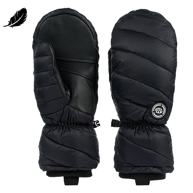 Down Outdoor Thermal Snow Men Waterproof Women's Touchscreen Warm Custom Skiing Leather Winter Mittens