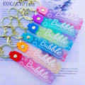 New Fashion Colorful Silicone Key Chainn Personality Wrist Keychain Pvc Soft Glue Wrist Strap Keychain Accessories
