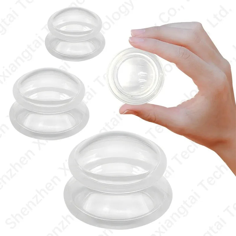 2024 Hot 4pcs Silicone Cupping Therapy Cups for Body and Face Vacuum Massage Anti Cellulite  Suction Cupping Set for Beauty Body