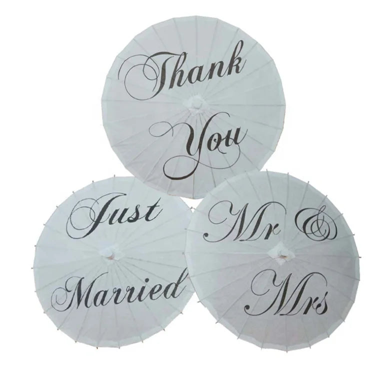 Mr&Mirs 15.5 Inches Diameter Painted Bamboo Paper Parasol for Wedding Center Favors Customized Color & Logo Christmas Decoration
