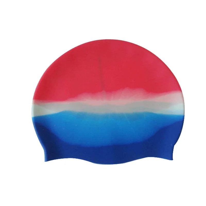 Wholesale Printed Flat Water Resistance Non-toxic Elasticity Fashion Man Ladies Swim Caps for Swimming Pool Training Equipment