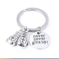 Mini Boxing Glove Keychain Boxer Fan Sport Lover Gift Inspirational Key Chains Charm Keyring Never Never Give up Boxing Keychain