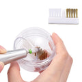 Nail Drill Bits Cleaning Brush Nail Art Tools Cleaning Brush Box with Clear Cover for Cleaning Tungsten Carbide Ceramic