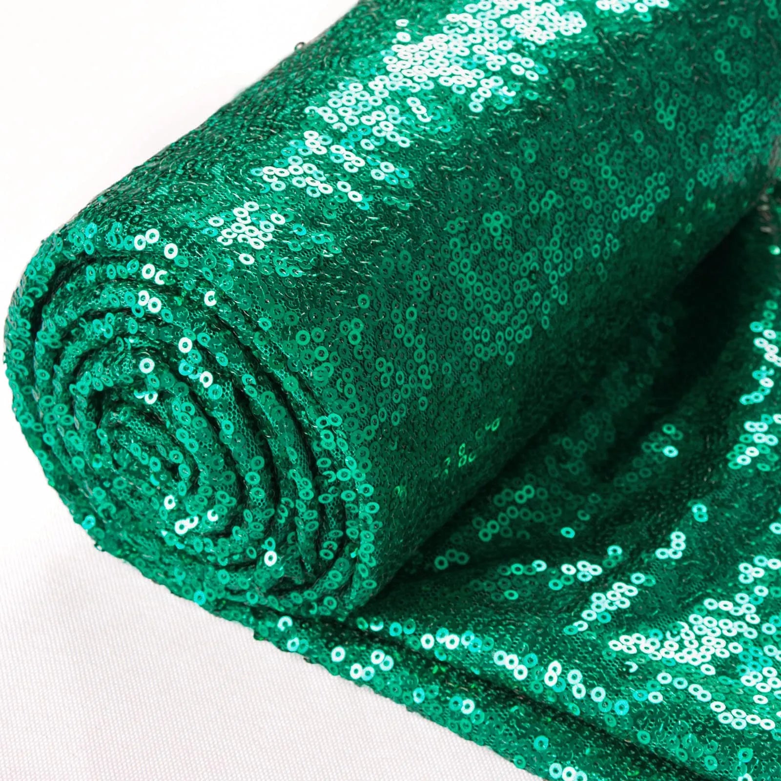 3mm Green Stretch Sequin Embroidered Tulle Lace Fabric Bridal Dress Material Wholesale
