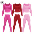 2024 New Arrivals Custom Logo Casual Sports Wear Crop Tops Leggings 2 Piece Set Breathable Quick Dry Skinny Fit Women's for