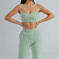 Custom Logo Private Label Mint Femme Sexy Bra High Impact Push up Backless Halter Top Fitness Gym Yoga Women Running Sports Bra