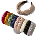 Wholesale Pure Color Soft Satin Silk Fabric Hairband Knotted Headbands Hair Accessories for Women