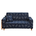 Geometric Printed Household Sofa Slipcover Stretch Anti-Wrinkle Furniture Protective Cover for Three-Seat Sofa