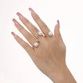 Fashion Jewelry Adjustable Stainless Steel 18K Gold Plated Ring for Girl Luxury Imitation Pearl Ring Wholesale