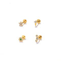 SP Minimalist Studs Fashion S925 Sterling Silver Flat Backing Mix Styles Zircon Stud Earrings