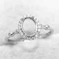Sterling Silver 6*8/7*9/8*10mm Semi Mount Ring Frame Empty Blank Support Setting S925 Base Without Center Stone DIY for Inlay