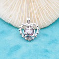 C030101 Sterling Silver Freshwater Pearl Cage Pendant Necklace Jewelry Locket for Pearl Party