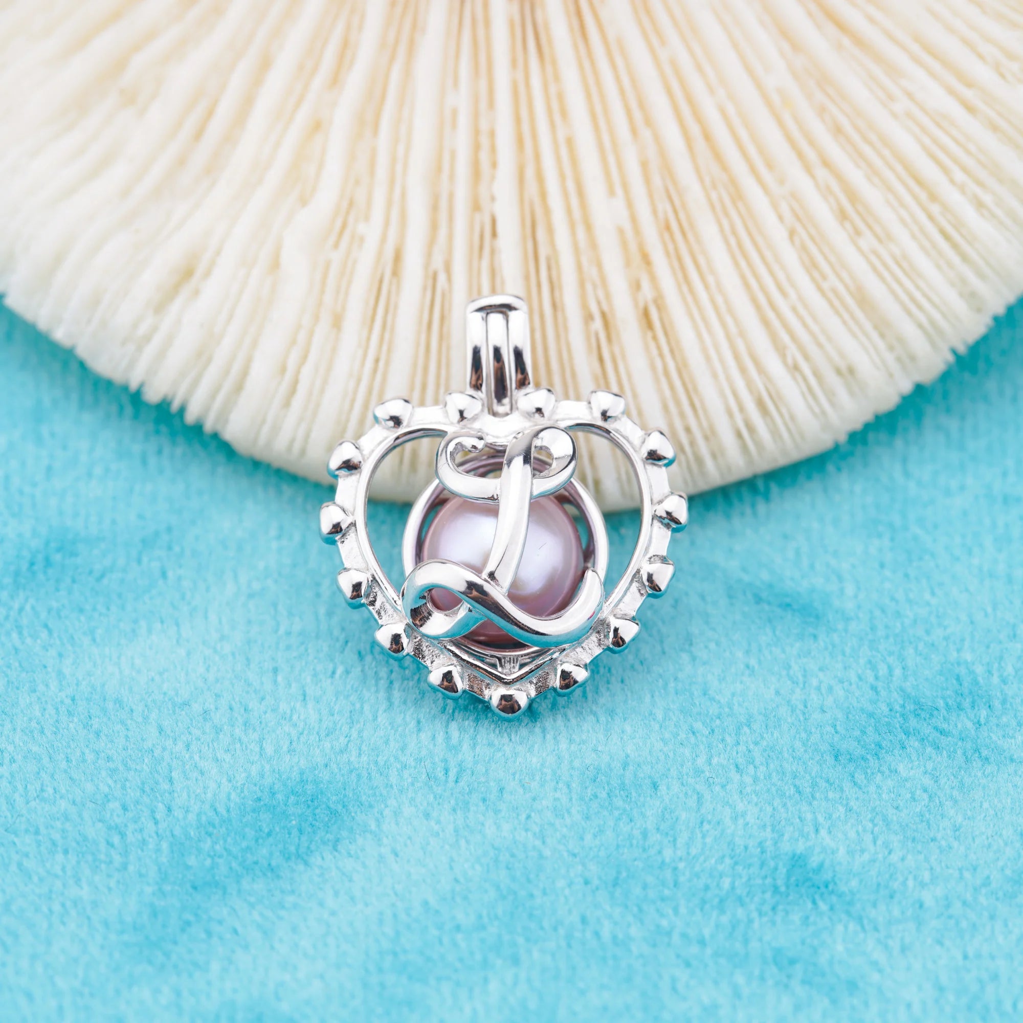 C030101 Sterling Silver Freshwater Pearl Cage Pendant Necklace Jewelry Locket for Pearl Party