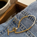 Unique Design No Fading 18k Gold Bracelets Jewelry Stainless Steel Freshwater Pearl Bracelet for Women