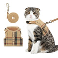 Factory Direct Sale Pet Supplies Soft Breathable Plaid Outdoor Training Cat Harness and Leash