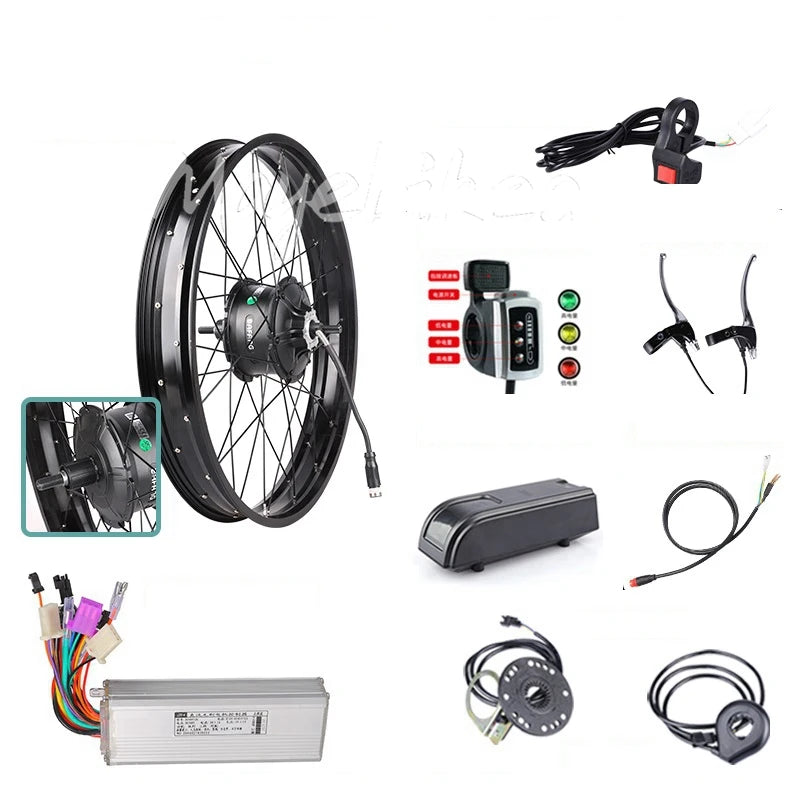 20"*4.0 Electric Fat Tire Bike Hub Motor Wheel Kit 48v 1000w Bafang Cassette Motor Conversion Kit Fat Tyre for Snow Beach Bike