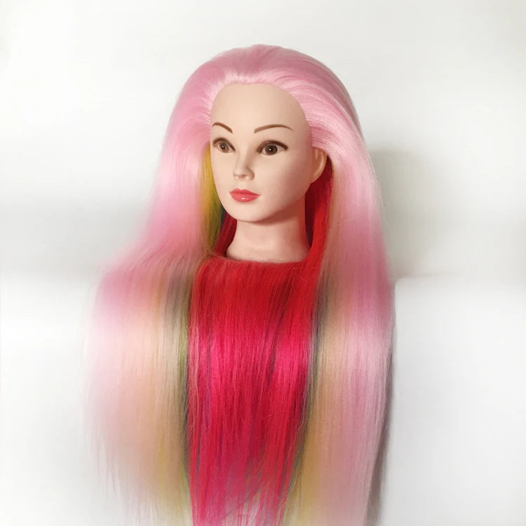 New Arrival Long Hair Dolls Practice Dummy Head  Fiber Hair Yaki Smooth Training Mannequin Head for Hairdressing Braid