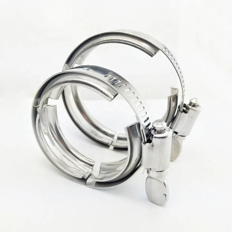 Stainless Steel V-type Water Pipe Cllip Exhaust Pipe Hose Turbine Flange Joint Worm Drive Clamp