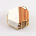 Wholesale Custom Logo High Grade Wooden Hexagon Shaped Coasters Marble and Wood Mats & Pads