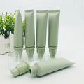 Wholesale 50ml Matte Green Soft Cosmetic Liquid Foundation 50g Soft Tube Green Airless Pump Oil Moisturiser Tube clear Cap