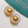 E1805 11-12mm DIY Natural Freshwater Pearl Charm Earrings Mounting Accessory 925 Sterling Silver Gold Plated  Jewelry for Women