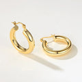 Nagosa High Polish Jewelry 18k Gold Vermeil 925 Sterling Silver Round Chunky Hoop Earrings