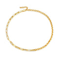 Trendy 14K Gold Plated Necklace Jewelry Brass Necklace Paper Clip Tennis Chain Link Necklace Adjustable for Women