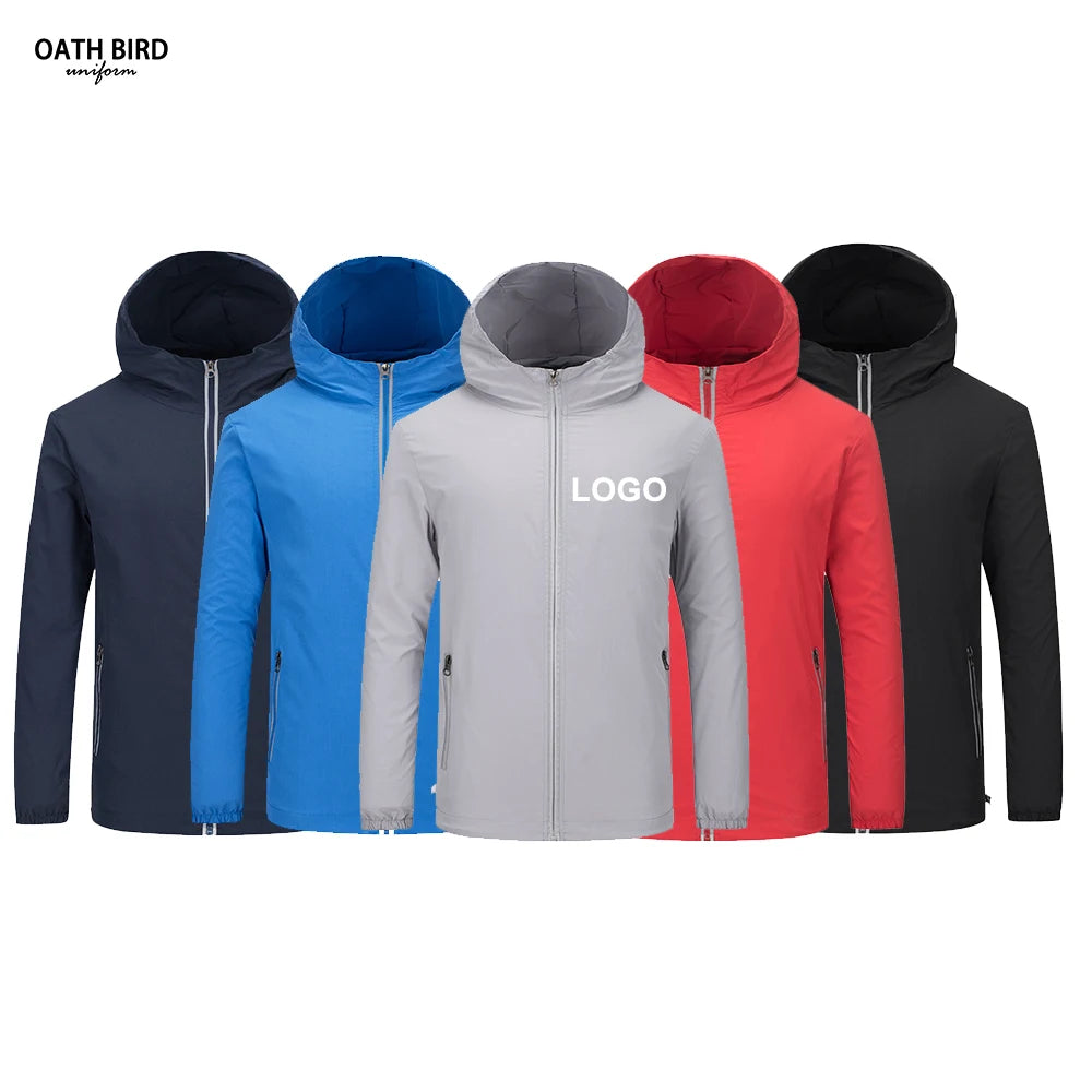Custom Soft Shell Jacket Windbreaker Clothing Casual Plain Water Repellent Men's Windbreaker Jackets Company Team Uniform Unisex