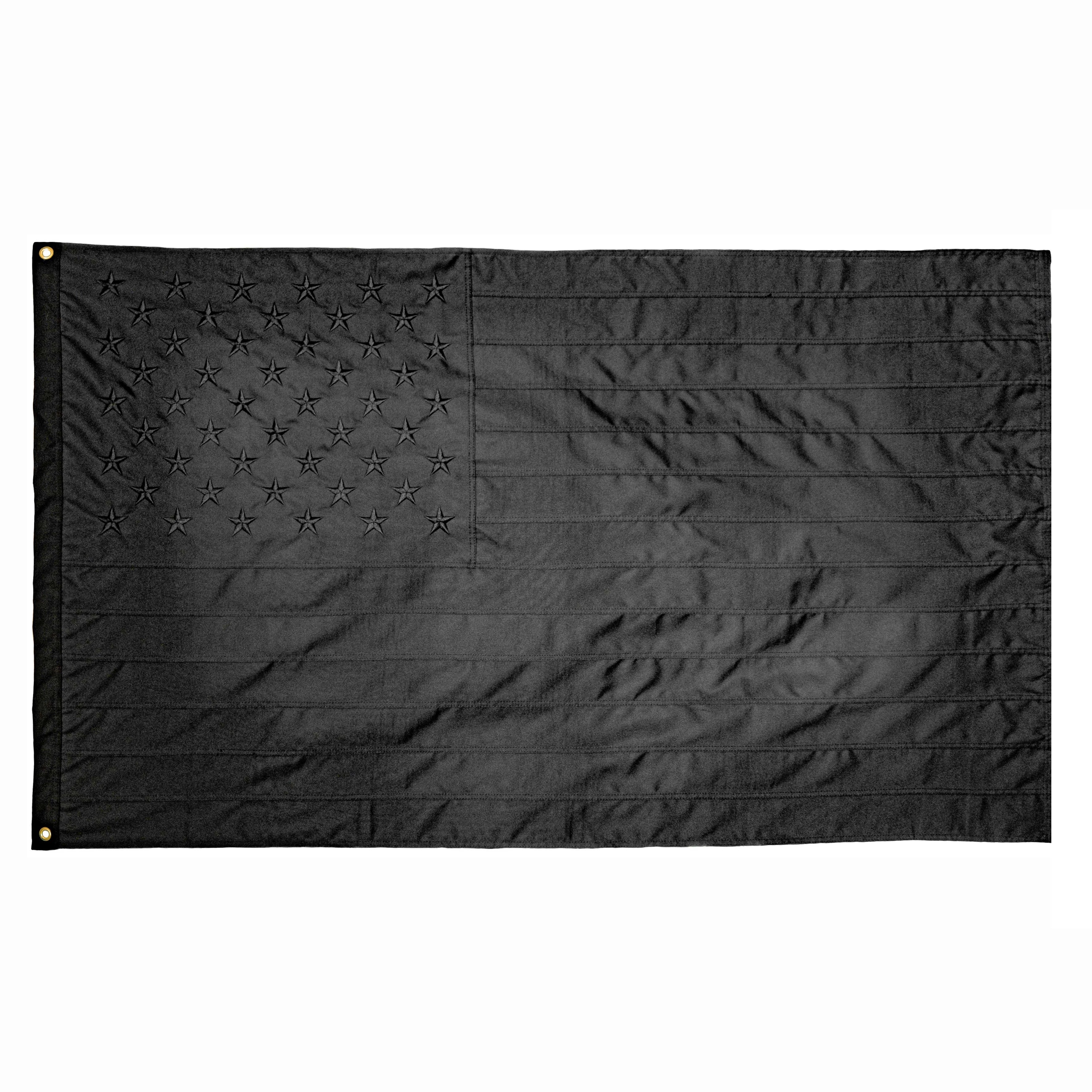 Wholesale 3x5 Ft Polyester EN-71 Certified US Embroidered Stars Sewn Stripes Brass Grommets Blackout Tactical Black Heavy Flag