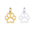 16MM Stainless Steel Cat Paw Footprint Pendant Bracelet Charms High Polished Accessories Finding Supplies